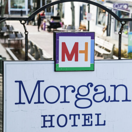 Morgan Hotel logo sign outside
