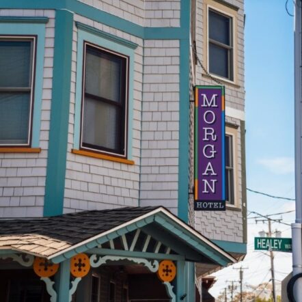 Close up of Morgan Hotel sign on the building