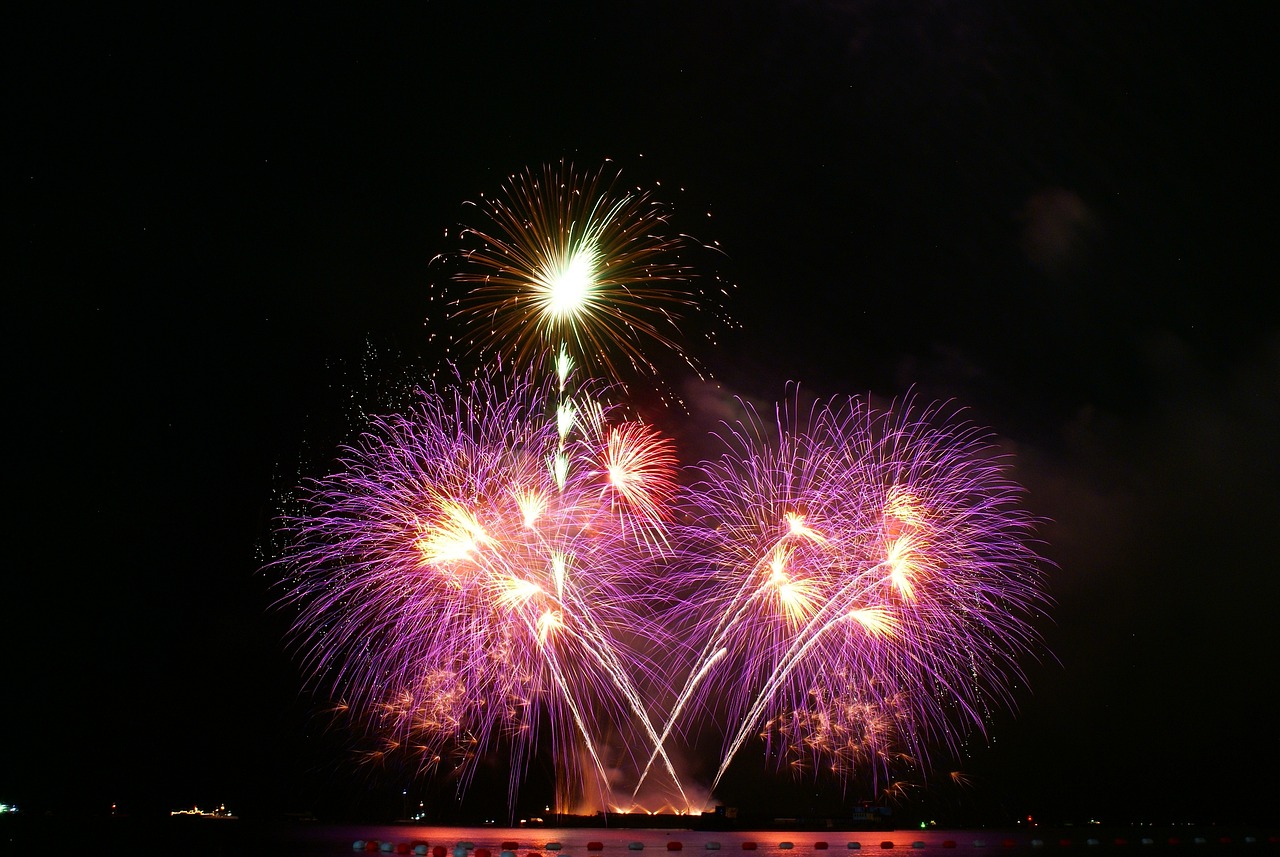 Fireworks lighting up the sky